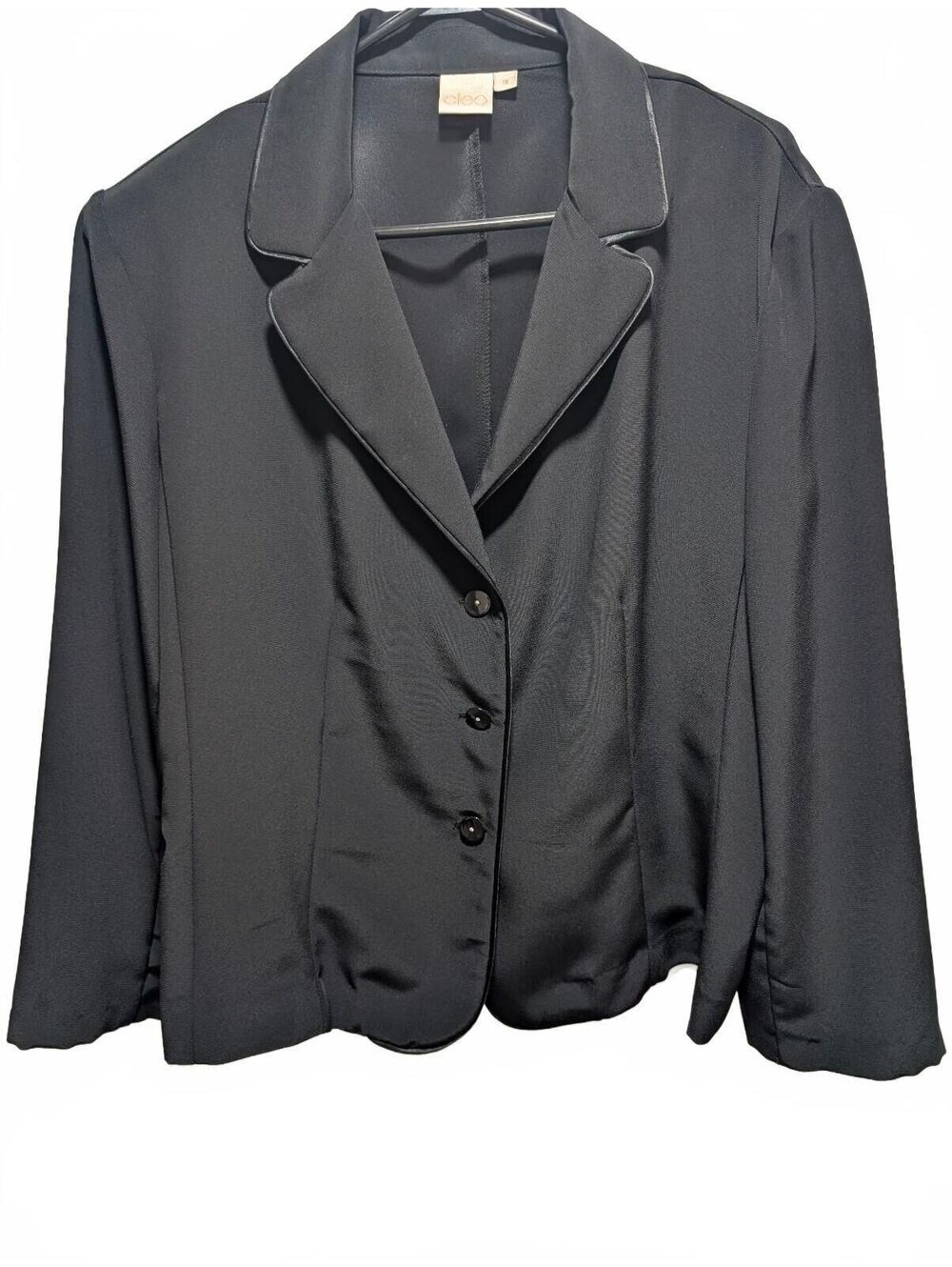 CLEO Black Tailored Career Blazer Jacket Women's Plus Size 18 Three Button Work